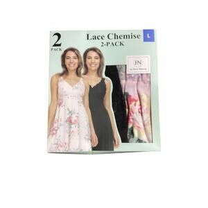 Lace Chemise Womens Black/Multicolor Stretch Microfiber Sleepwear large